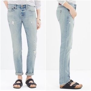Madewell Slim BoyJean Kinsey Wash Distressed Denim